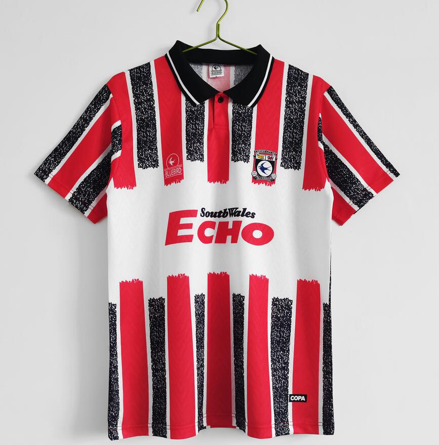 1990 Cardiff City FC Retro Away Kit Soccer Jersey